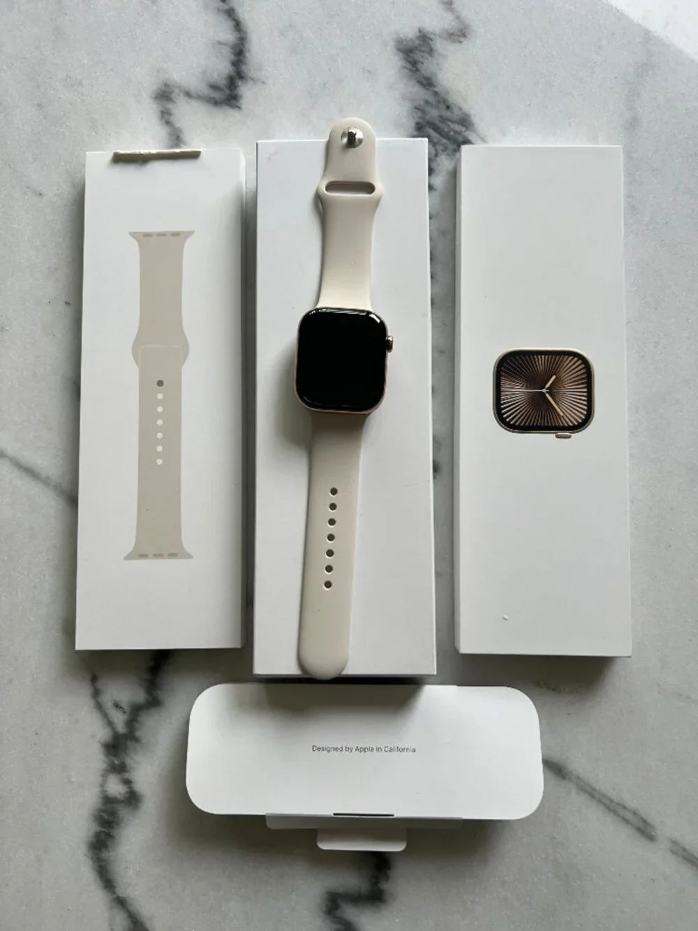 Apple Watch Series 10 GPS +Cellular 46mm Gold Titanium Case with Sport Band S/M